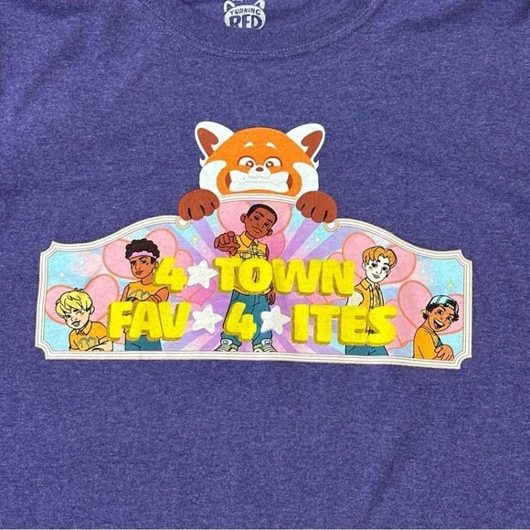 Purple Oversized PixarFest 2024 Turning Red 4*TOWN Shirt Disneyland Red Panda - Picture 2 of 7
